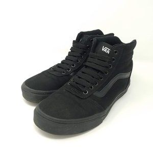 VANS WARD CANVAS HIGH-TOP SNEAKER All Black 8/9.5